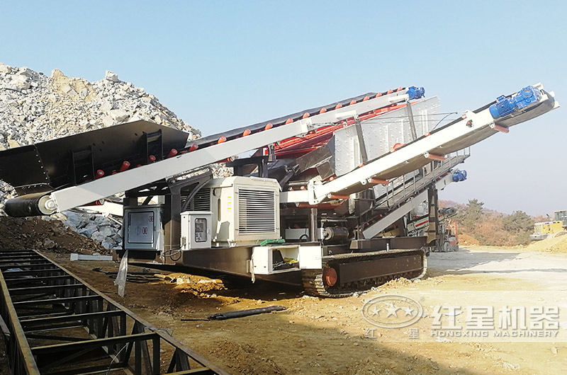 每小時產100方石子的履帶移動破碎站占地小 每小時產100方石子的履帶移動破碎站占地小