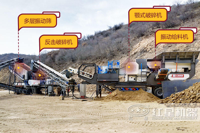 大型移動(dòng)破碎站生產(chǎn)現(xiàn)場(chǎng),空間占地小,移動(dòng)靈活 大型移動(dòng)破碎站生產(chǎn)現(xiàn)場(chǎng),空間占地小,移動(dòng)靈活