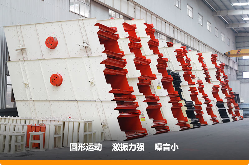 圓振動篩，篩孔尺寸為5-80mm，處理能力32-276t/h