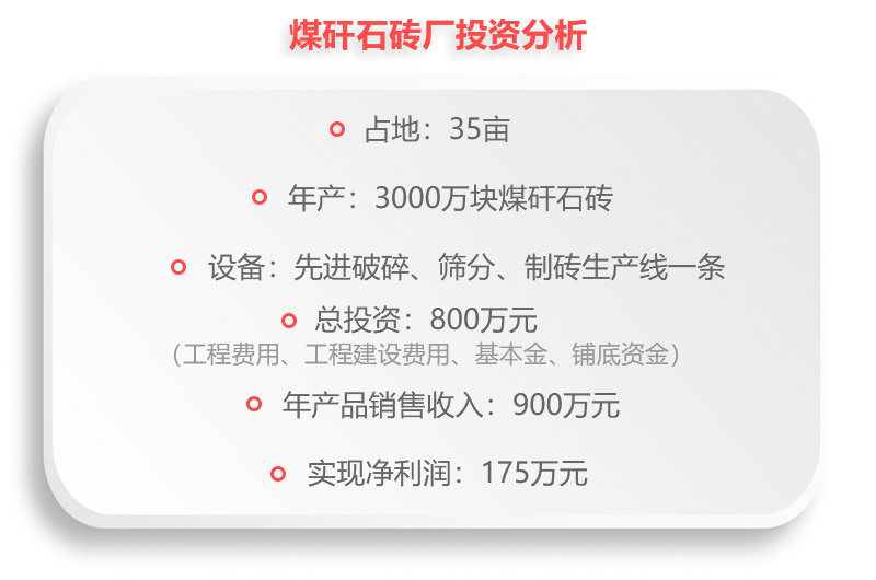 煤矸石磚廠投資分析，利潤一覽表