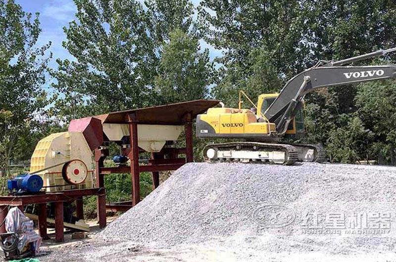 重錘式破碎機加工石英砂生產線現場 重錘式破碎機加工石英砂生產線現場