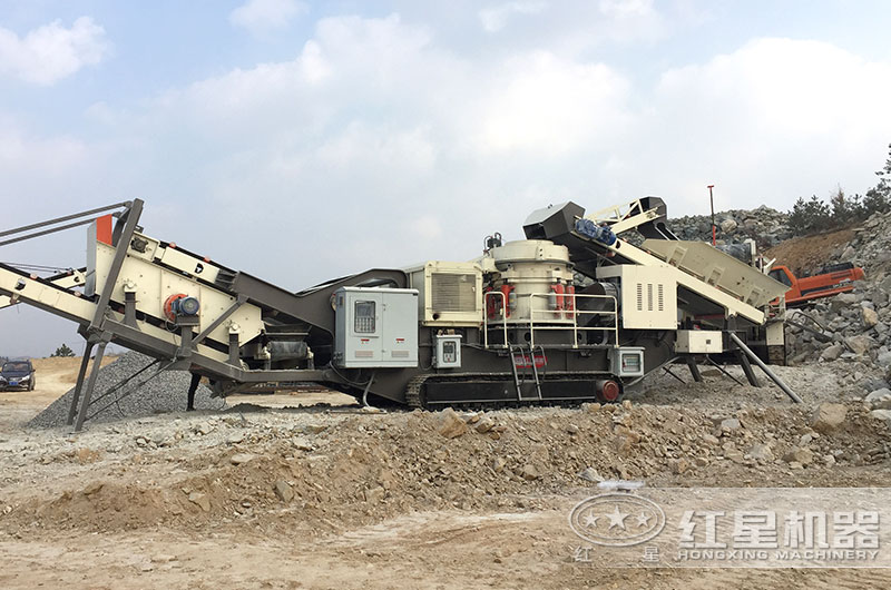 環保移動破碎站作業現場圖 環保移動破碎站作業現場圖